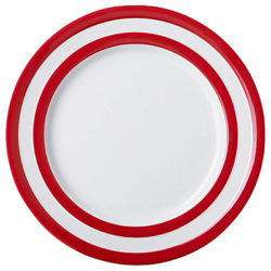 Cornishware Plate, Seconds, Red/White